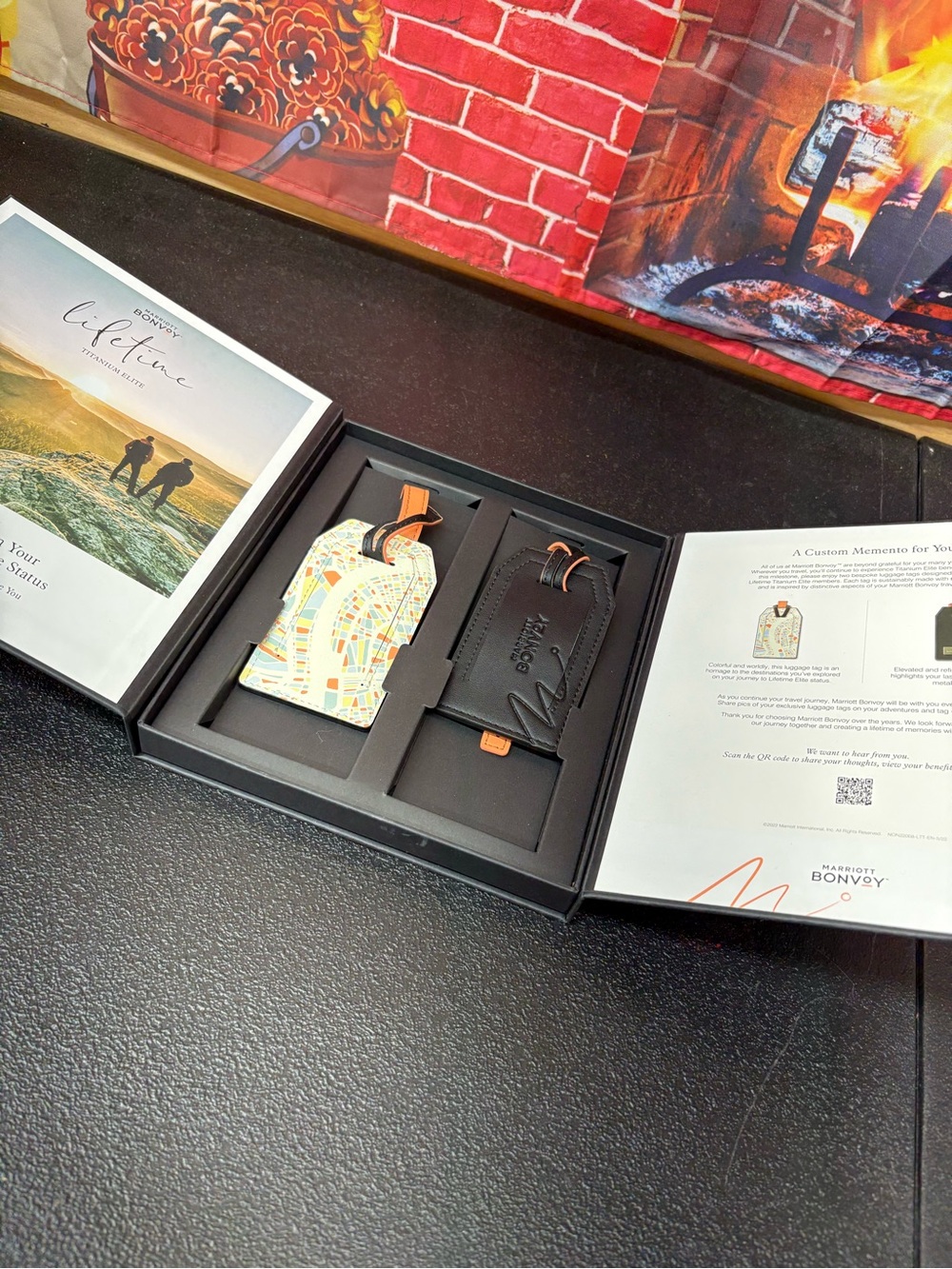 Marriott Bonvoy Leather Luggage Tag Set  Titanium Elite